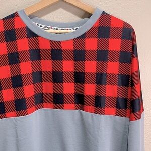 NWT EXCLUSIVE Plaid Long Sleeve Sweatshirt